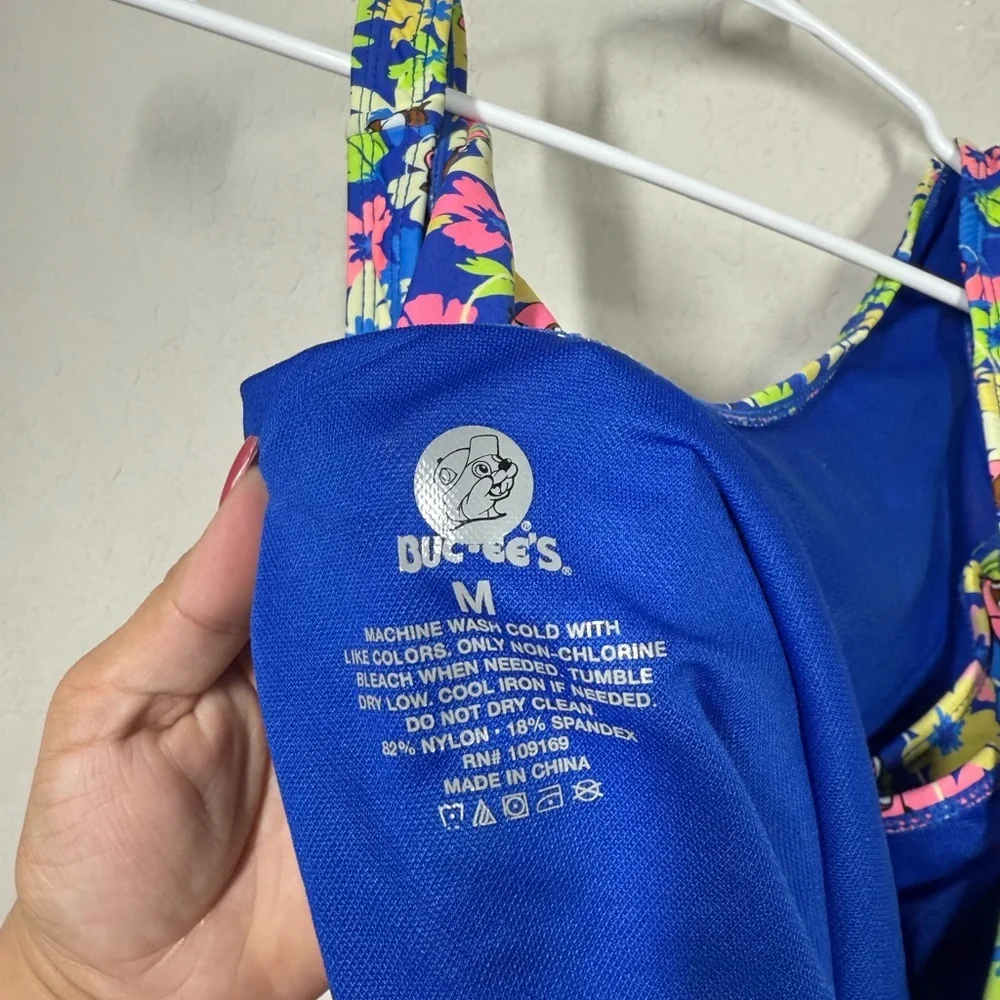 Buc-ees Beaver Floral One Swimsuit Size Medium